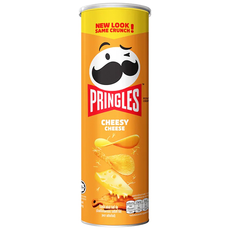 PRINGLES POTATO CHIPS CHEESY CHEESE 107G