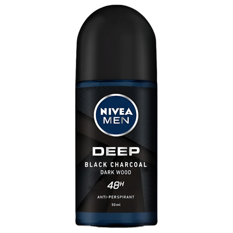 Nivea Men Deep Roll-On Deodorant Black Charcoal Dark Wood 48h Anti-perspirant  Size 50ml