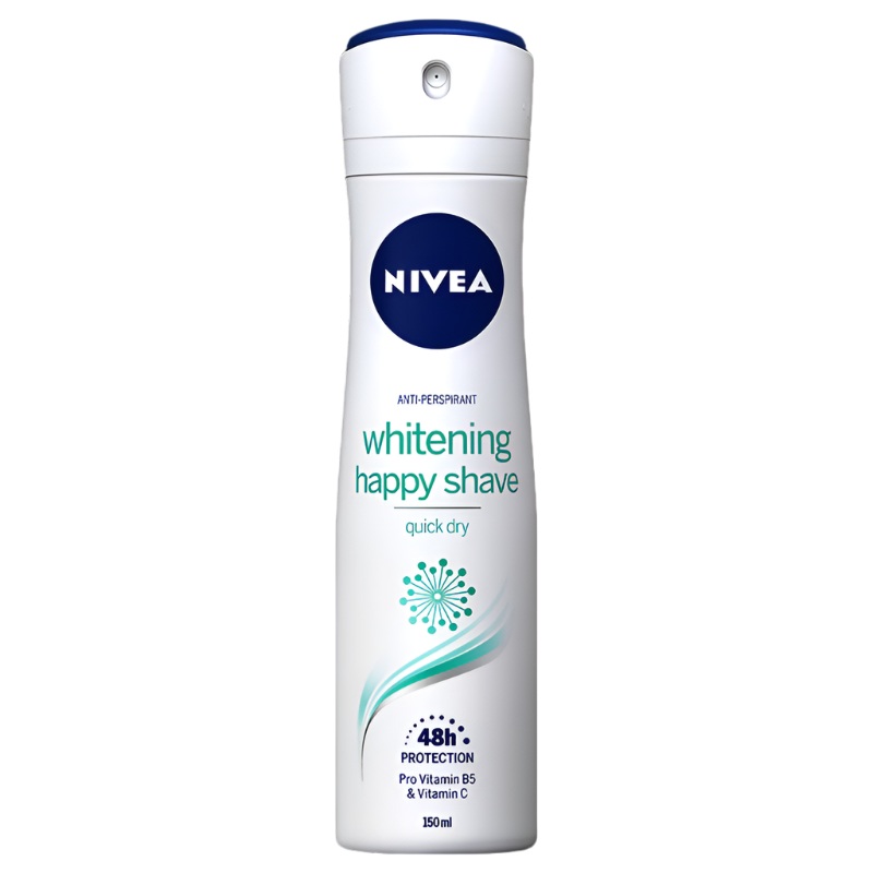 Nivea whitening happy shave Spray Deodorant 48h Protection Pro Vitamin B5 & Vitamin C Anti-Perspirant Size 150ml