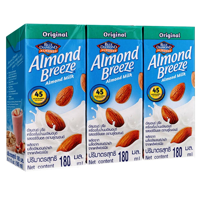 Blue Diamond Almond Breeze Almond Milk Original Flavor Size 180ml pack of 3boxes