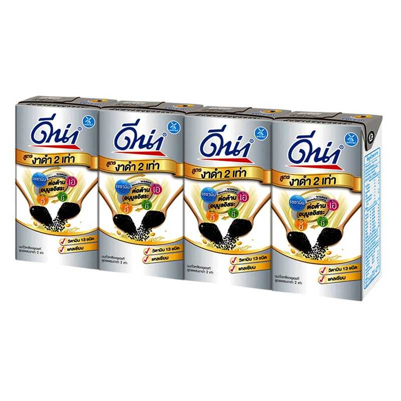 DNA UHT Soy Milk Formula With Extra Black Sesame Size 110ml pack of 4pcs