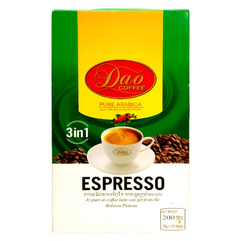 Dao Coffee Pure Arabica From The Bolaven Plateau Formula Espresso 200g Pack of 10 Sticks
