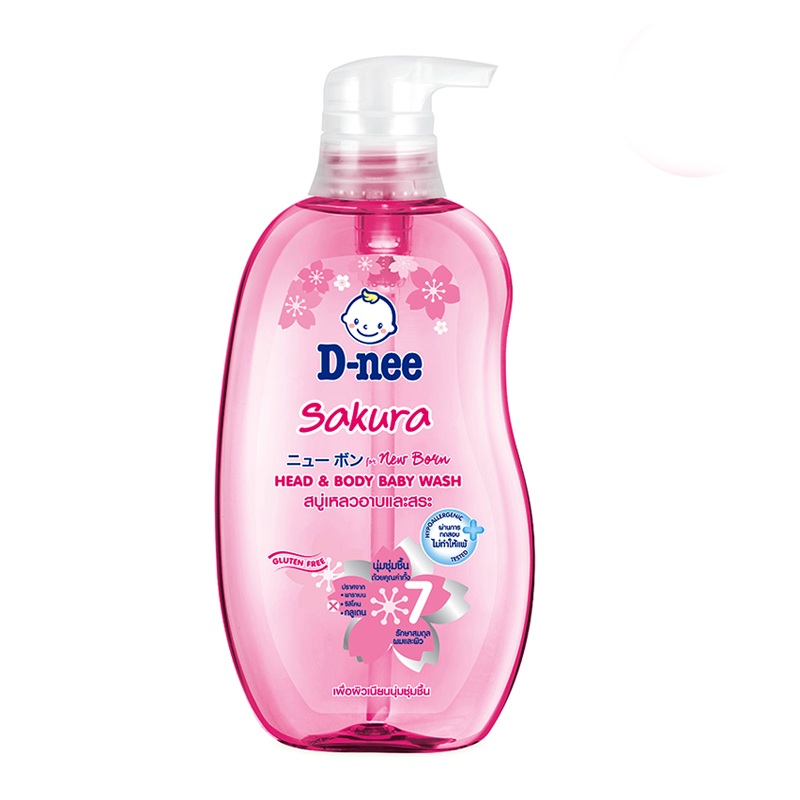 D-nee Sakura Head & Body Baby Wash for Newborn Size 380ml
