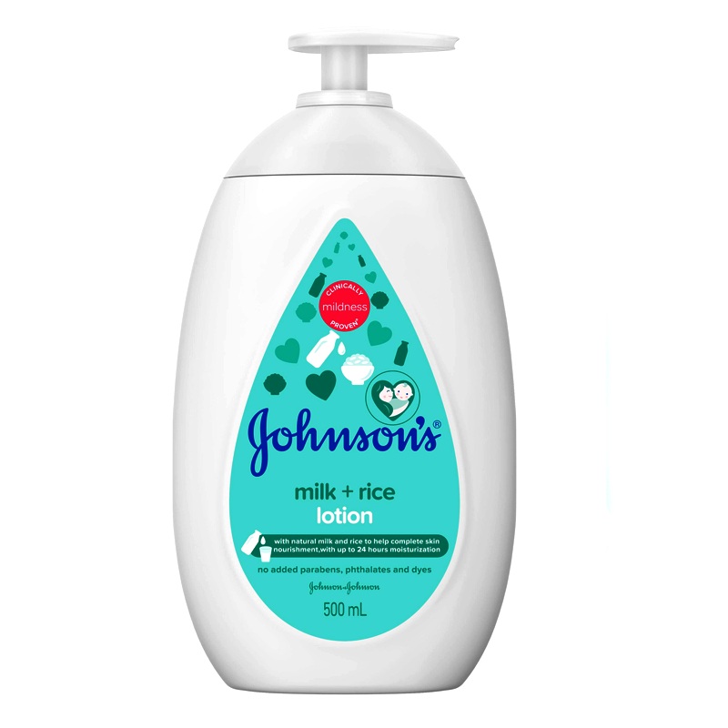 Johnsons Milk + Rice Lotion No added Parabens, Phthalates and dyes Size 500g