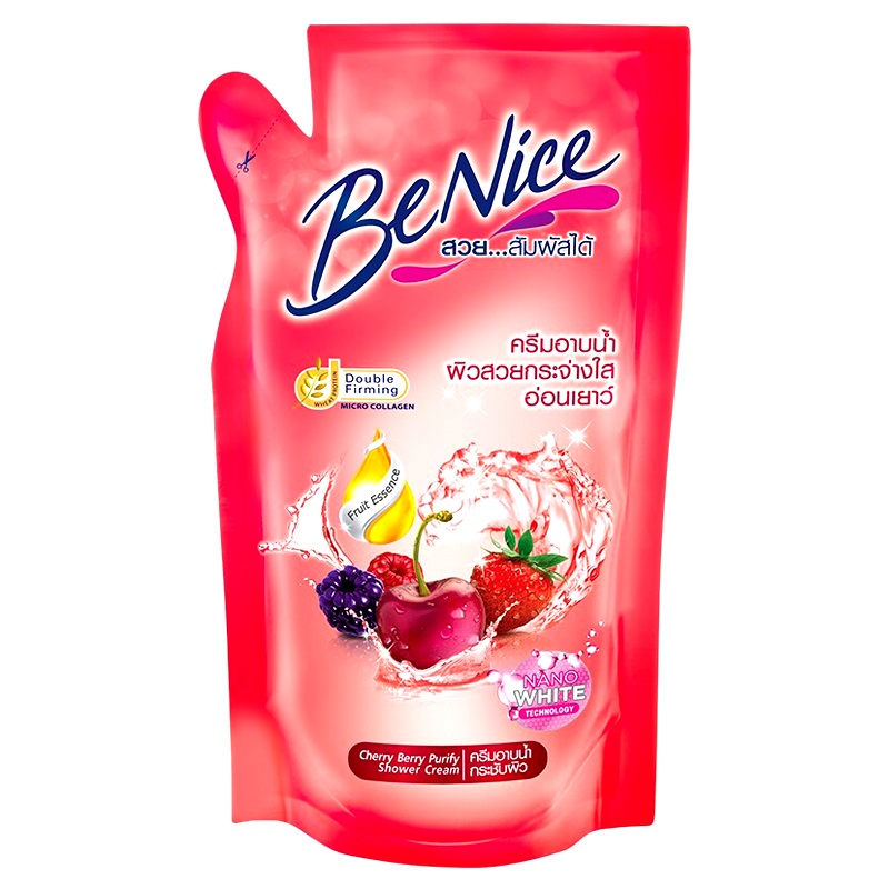 BeNice Scent Cherry Berry Purify Firm & White Refill Shower Cream Size 400ml