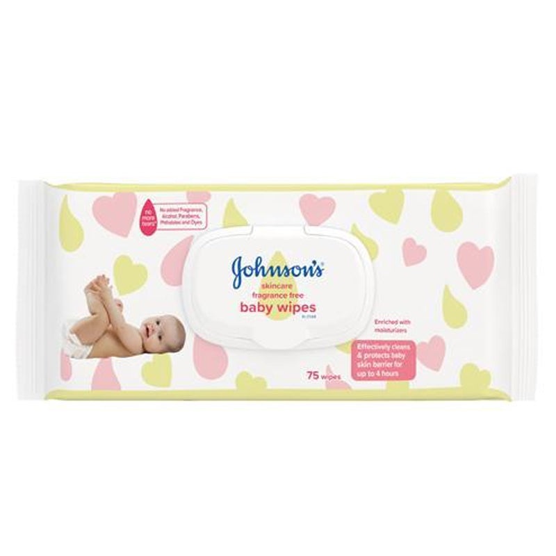 Johnsons Baby Skincare Wipes (Fragrance Free) 75Pcs