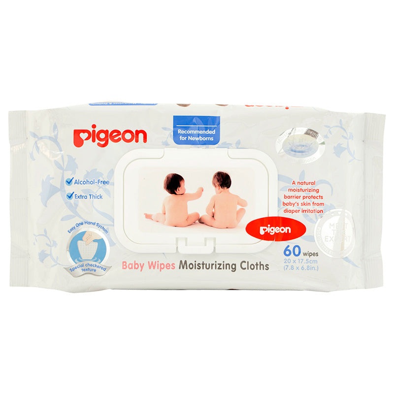 Pigeon Baby Wipes Moisturizing Cloths 60Pcs