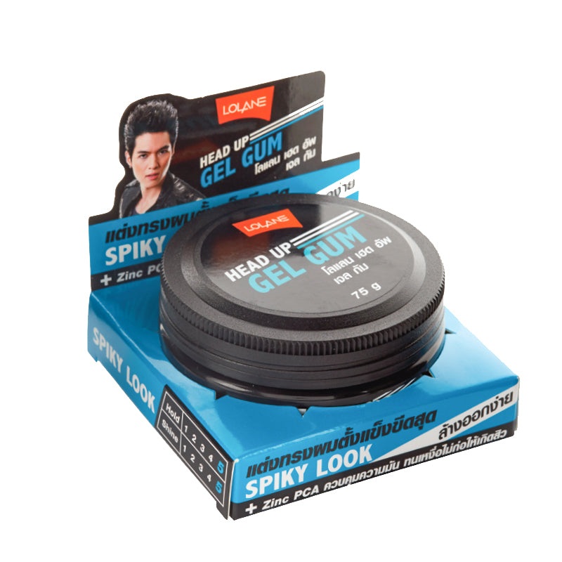 Lolane Head Up Gel Gum Style Hair Strong Hold Hair Shiny Man Smart Handsome 75g