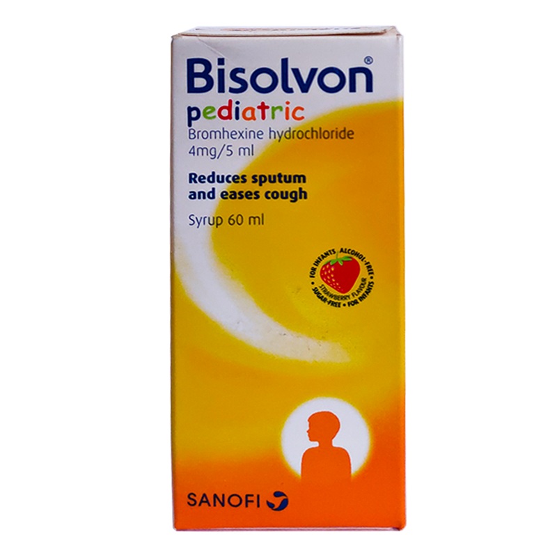 Bisolvon Pediatric Bromhexine hydrochloride Syrup Reduces sputum and eases cough Size 60ml