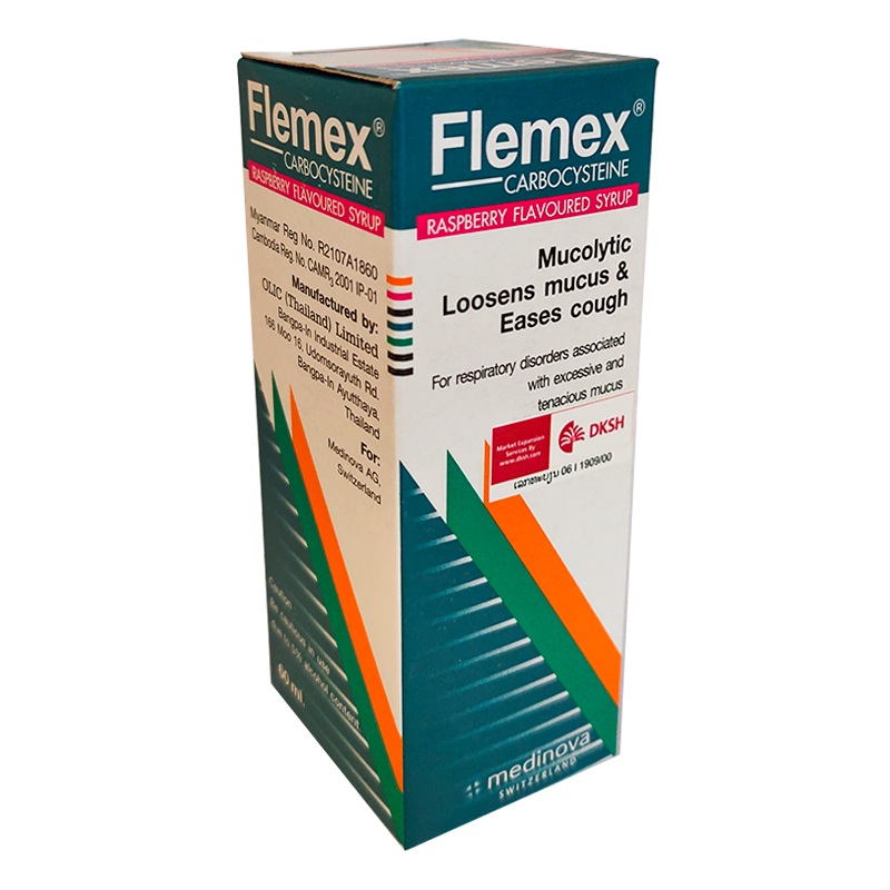 Flemex Carbocysteine Raspberry Flavoured Syrup Size 60ml