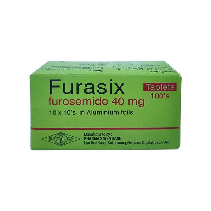 Furasix furosemide 40 mg For Hypertension, Diuretic All Forms of Oedema boxes 100 tablets