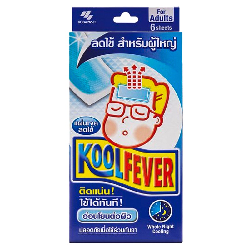 Koolfever Cooling Gel Sheet for Adults boxes of 6 sheets