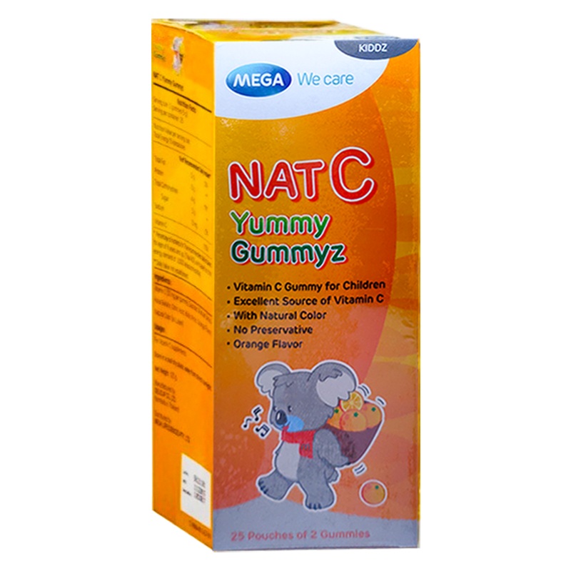 Mega We Care Nat C Yummy Gummyz 25 pouches of 2 gummies
