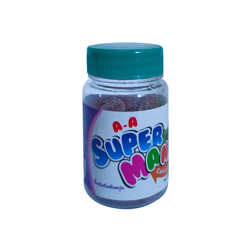 A-A Super Man Calcium D3 Grape flavour boxes of 14 pcs