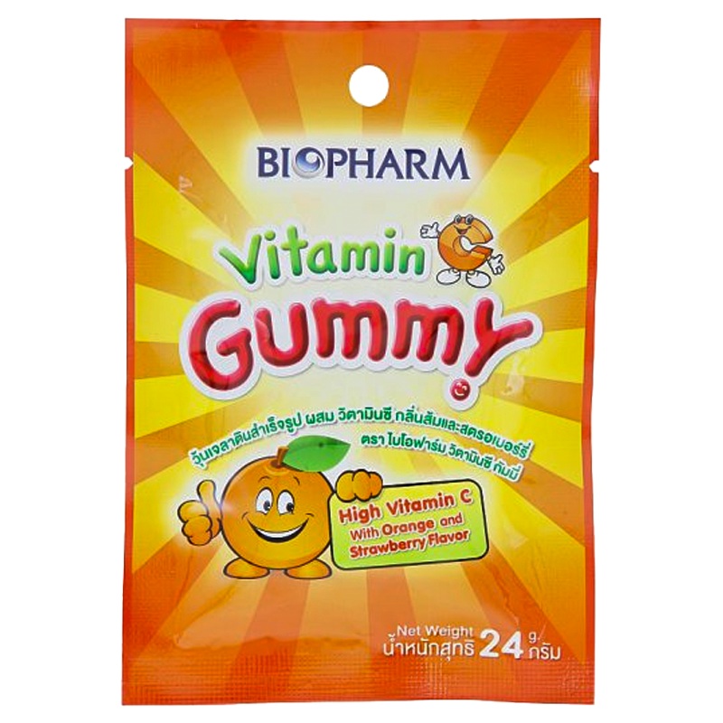 Biopharm Vitamin C Gummy Orange and Strawberry Flavour Gummy Jelly with Vitamin C Size 24g