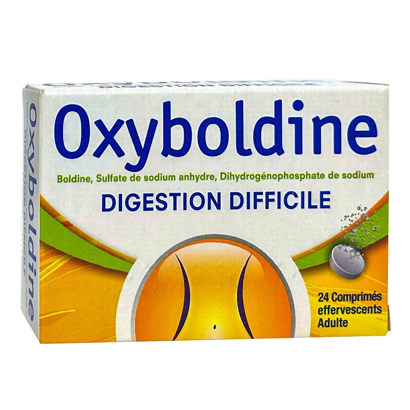 OXYBOLDINE, 24 effervescent tablets This medication is recommended as an adjunct to difficult digestion.