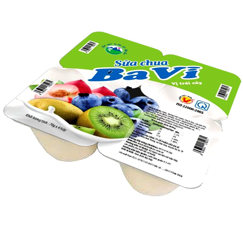 Ba Vi Yoghurt Mix Fruits Size 100g pack of 4pcs