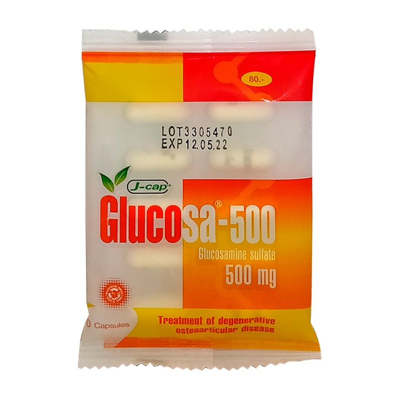 J-cap Glucosa-500 Glucosamine sultate (Osteoarticular disease) Bags of 10 Capsules
