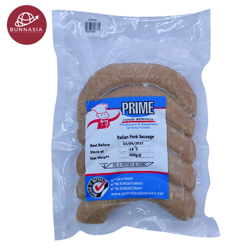 Prime Italian Pork Sausage (thick) Pack of 500g