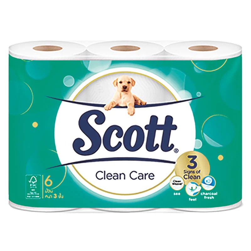 Scott Clean Care Toilet Paper 3 layers 6 Rolls