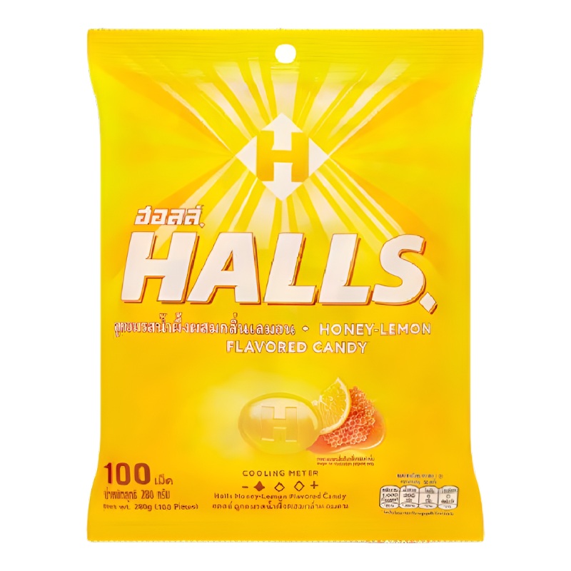Halls Fresh Honey-Lemon Center-Filled Candy Size 280g Pack of 100pcs