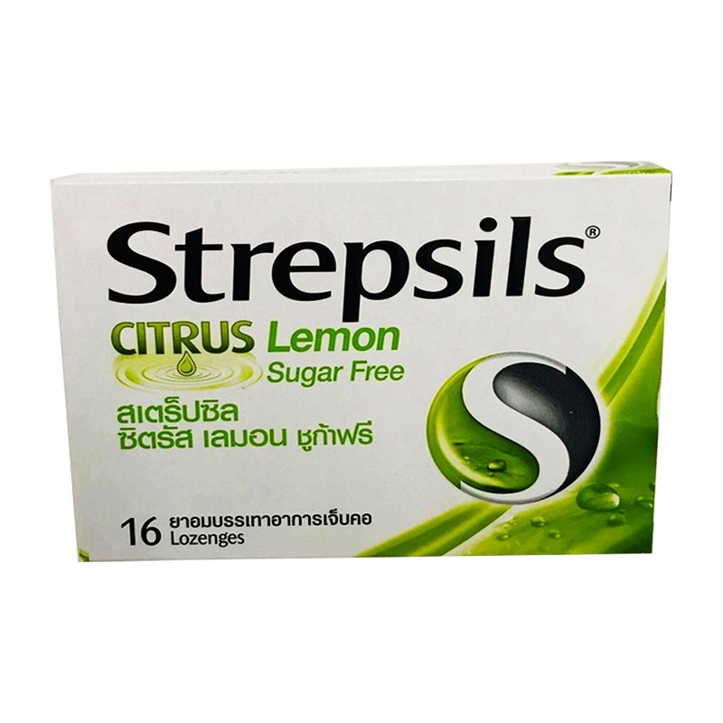 Strepsils Citrus Lemon Sugar Free Relieve Sore Throat  16Lozenges