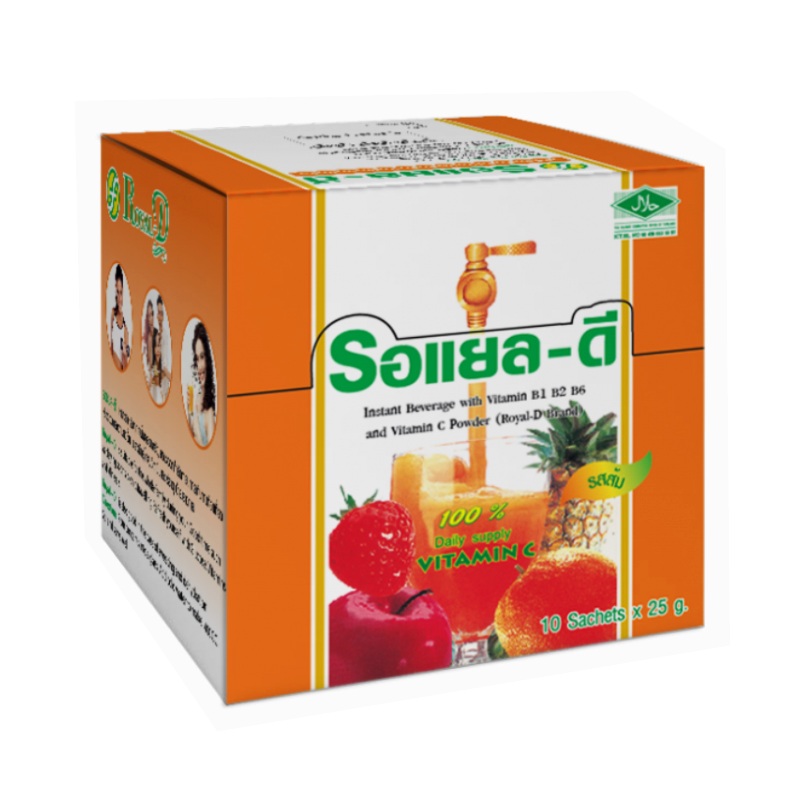 Royal-D Orange flavored drink mixed with vitamins and minerals 25g x 10 sachets /box