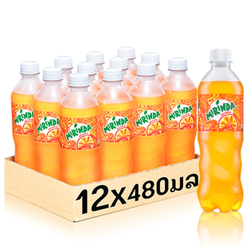 Mirinda Orange 480ml bottle per pack of 12 bottles