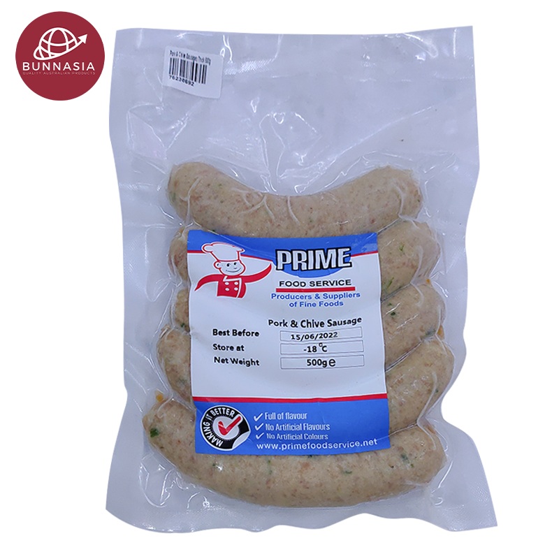 Frozen Sausages Pork & Chive (5 links) 500g