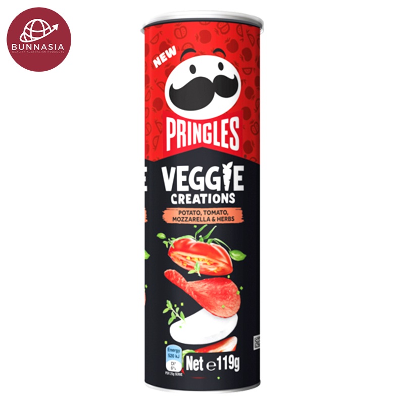 Pringles Veggie Creations Potato, Tomato, Mozzerella & Herbs Flavour 119g