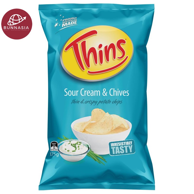 Thins & Crispy Potato Chips Sour Cream & Chives Flavor 175g