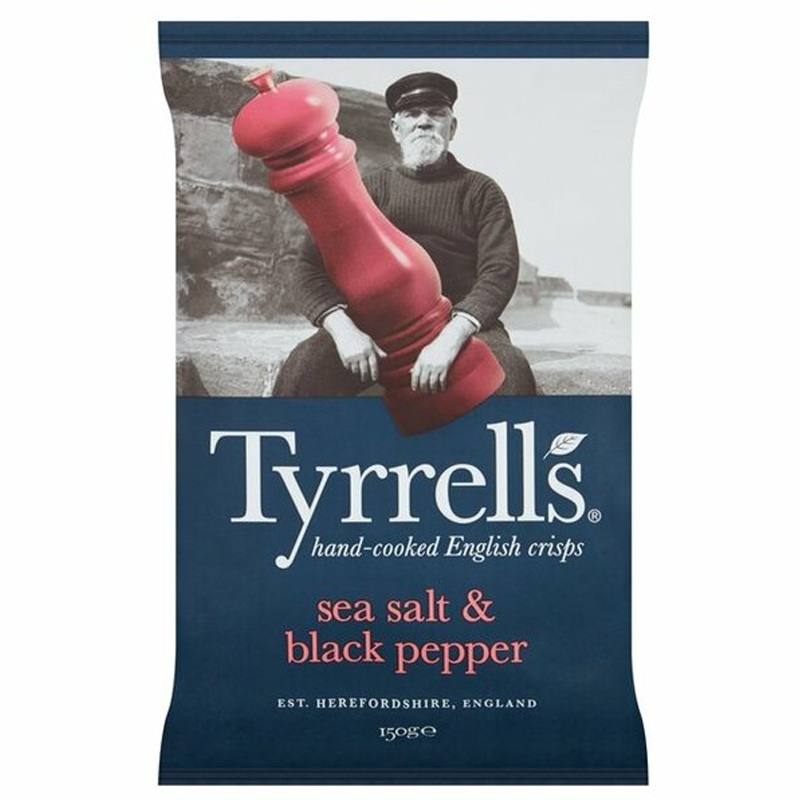 Tyrrells Hand - Cooked English Crisps Sea Salt & Black Pepper 150g