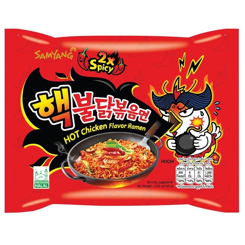 Buldak hot chicken flavor& spaicy 2x