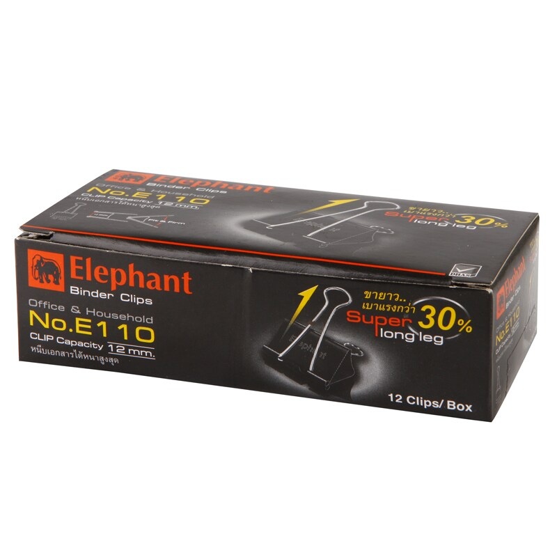 Elephant E110 Binder Clip 32 mm. 12/Box