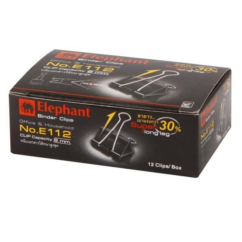Elephant E112 Binder Clip Capacity (12/Box)