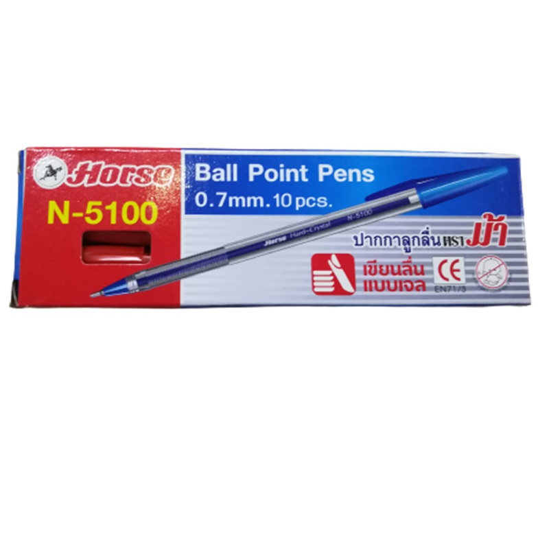 Horse Ball Point Pens 0.7mm 10pcs (red5pcs&5Bluepcs)