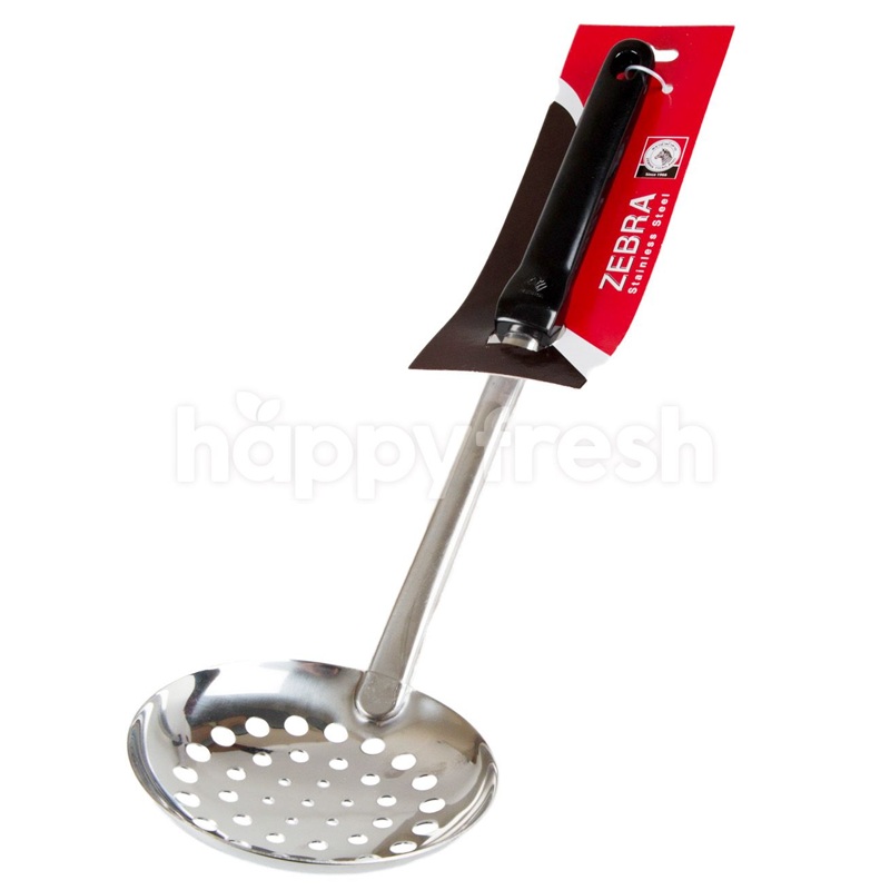 Zebra Skimmer Slotted Ladle with Black Handle (105225)