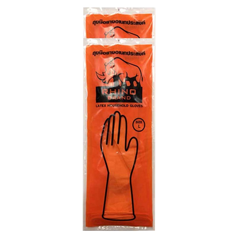 RHINO BRAND Latex Household Gloves Size L Pack 1 pair