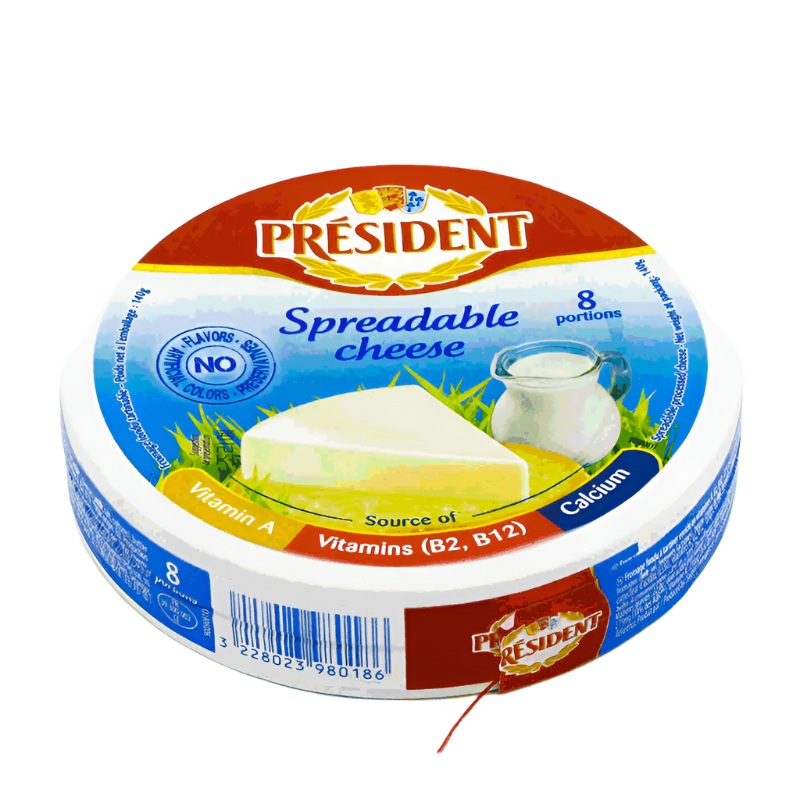 President Spreadable Cheese 8 Portions Size 140g