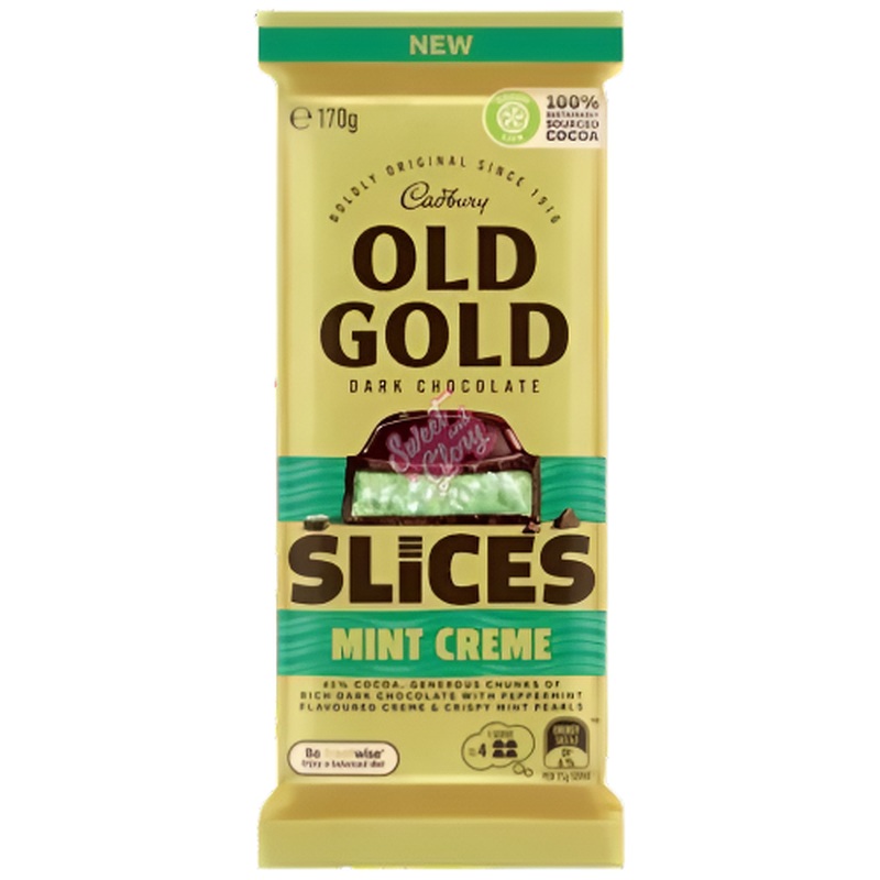 Cadbury Block Old Gold Slices Mint Creme 170g
