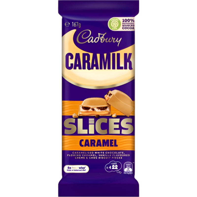 Cadbury Block Slices Caramel Caramilk 167g