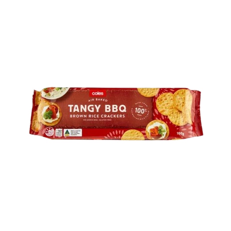 Coles Crackers Rice Tangy BBQ 100g
