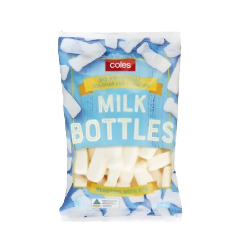 Coles Lollies Milk Bottles 200g