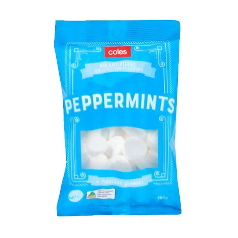 Coles Lollies Peppermints 200g
