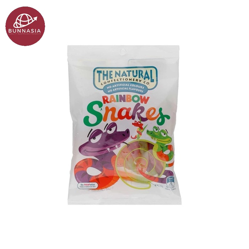 Natural Confectionery Rainbow Snakes 220g