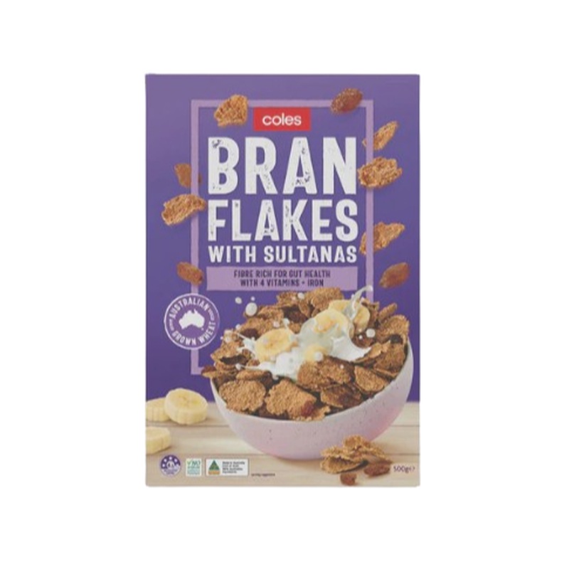 Coles Cereal Bran Flakes with Sultanas 580g