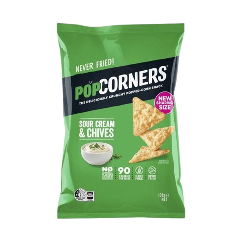 PopCorners Popcorn Chips Sour Cream & Chives 130g