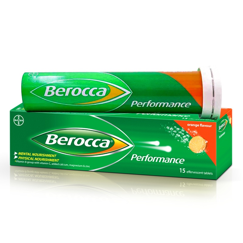 Berocca Performance Orange flavour boxes of 15 effervescent tablets