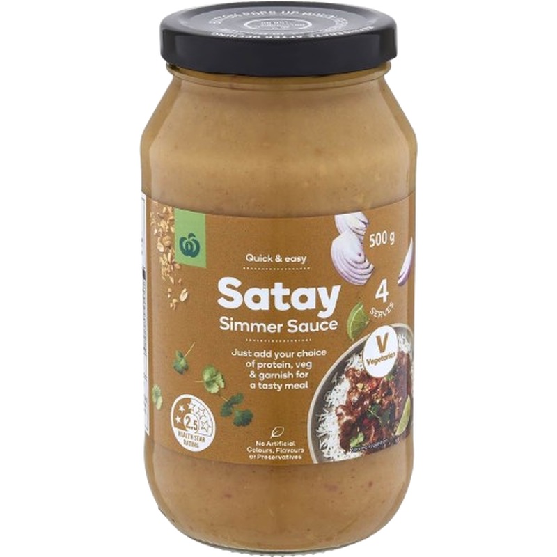 Woolworths Satay Simmer Sauce 500g