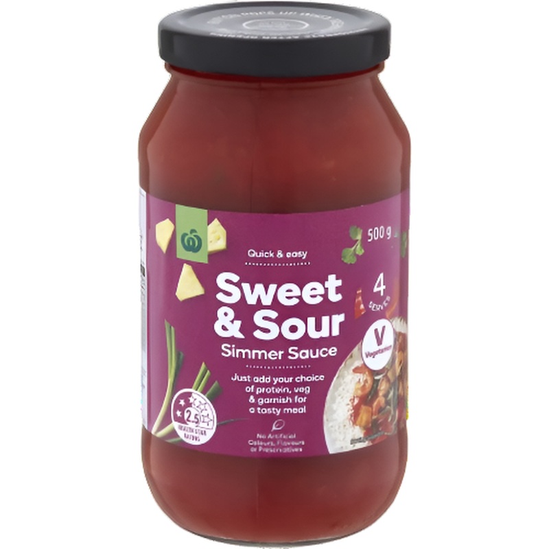 Woolworths Sweet & Sour Simmer Sauce 500g